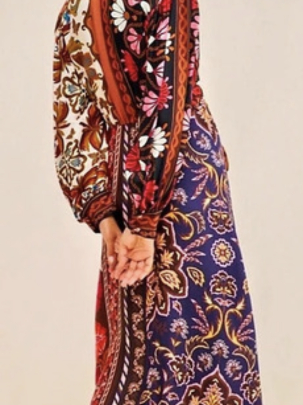 Farm Rio Miranda Mixed Printed Button Front Midi Dress - Picture 4 of 10